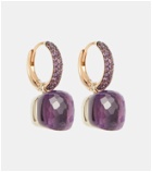 Pomellato Nudo Classic 18kt rose and white gold earrings with amethysts and jades