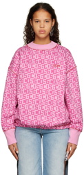 GCDS Pink Twisted Monogram Sweatshirt