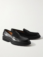 VINNY's - Belt Polished-Leather Loafers - Black