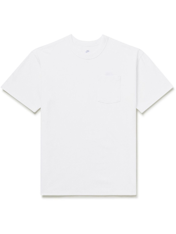 Photo: Nike - Sportswear Club Logo-Embroidered Cotton-Jersey T-Shirt - White