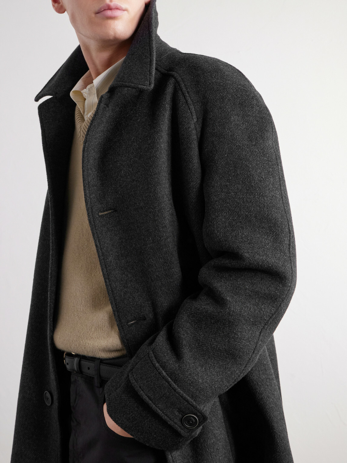 Herno - Wool-Blend Twill Coat - Gray