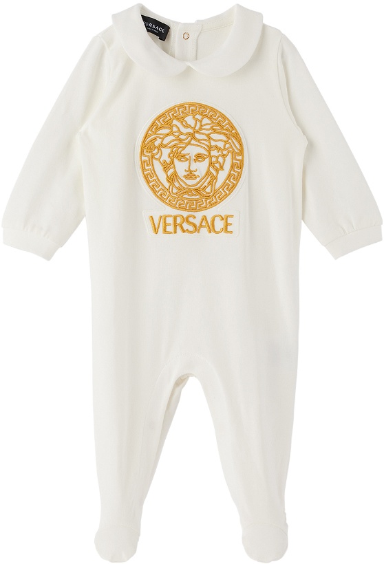 Photo: Versace Baby White Medusa Jumpsuit