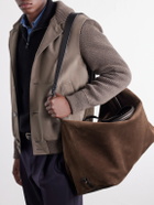 Brioni - Leather-Trimmed Suede Weekend Bag - Brown
