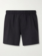 Our Legacy - Boxer Trunk Straight-Leg Mid-Length Seersucker Swim Shorts - Black