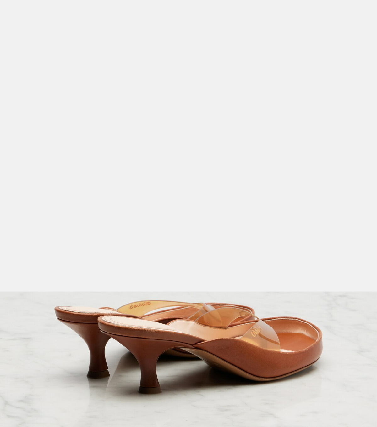 Chloé Junie leather and TPU thong sandals