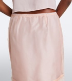 Staud Lark feather-trimmed silk miniskirt