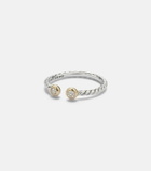 David Yurman Cable Open sterling silver and 14kt gold ring with diamonds