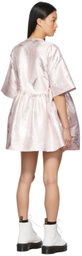 GANNI Pink Metallic Jacquard Mini Dress