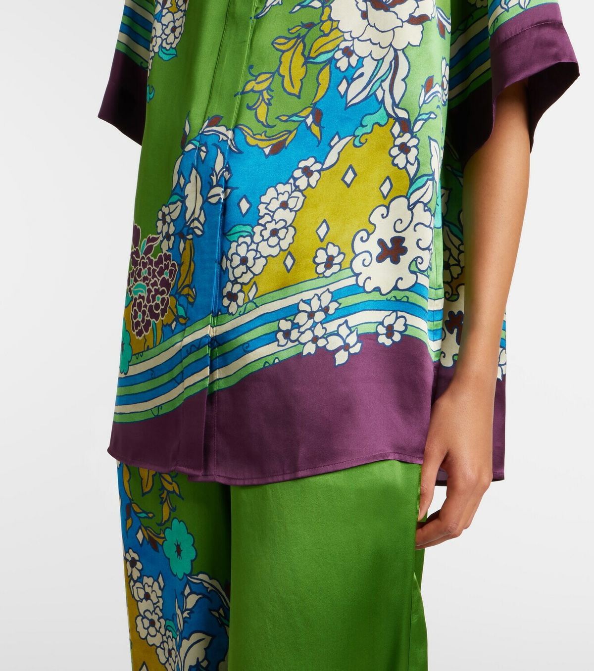 Alémais Nanci printen silk satin shirt