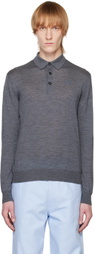 Raf Simons Gray Embroidered Polo