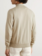 Canali - Slim-Fit Cotton Half-Zip Sweater - Neutrals