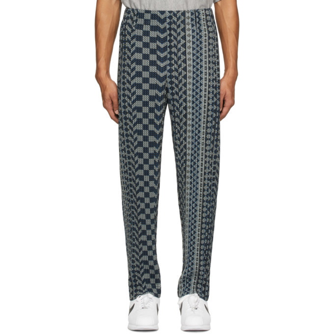 Photo: Homme Plisse Issey Miyake Blue African Geometric Pleated Trousers