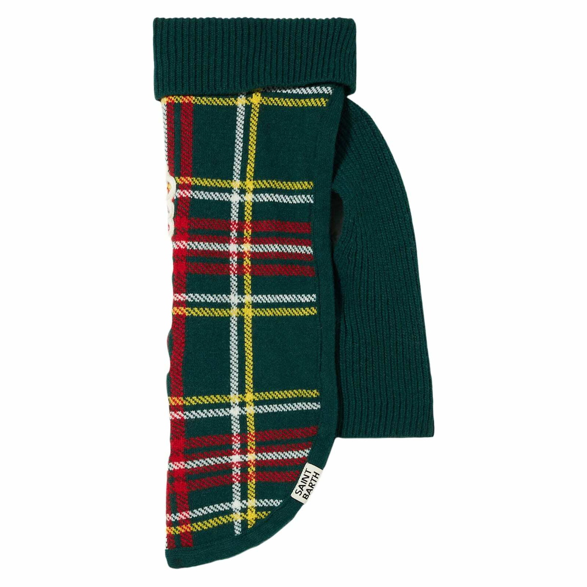 MC2 Saint Barth Dog Sweater With Tartan Jacquard