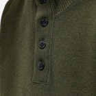 Stone Island Men's Stand Collar Button Neck Knit in Olive