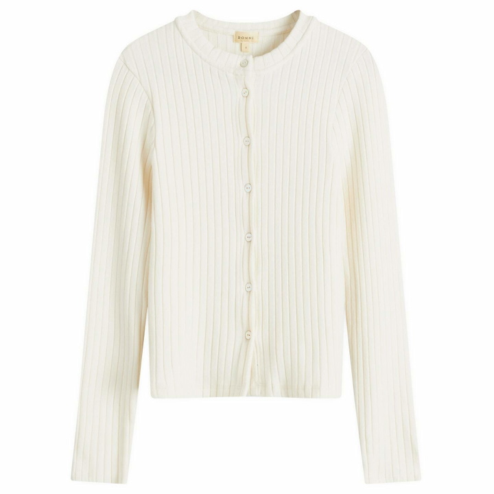 Photo: DONNI. Women's Sweater Rib Cardigan in Creme