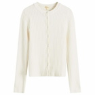 DONNI. Women's Sweater Rib Cardigan in Creme