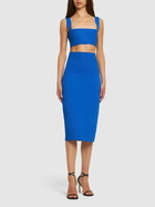 VICTORIA BECKHAM - Body Fitted Stretch Midi Skirt