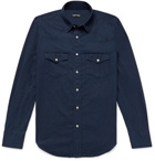 TOM FORD - Slim-Fit Indigo-Dyed Cotton-Chambray Western Shirt - Indigo