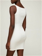OFF-WHITE - Ribbed Jersey Printed Logo Mini Dress