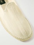 Drake's - Herringbone Cotton-Canvas Espadrilles - Neutrals