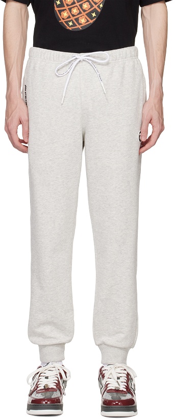 Photo: AAPE by A Bathing Ape Gray Embroidered Lounge Pants