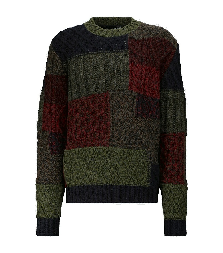 Photo: Dolce&Gabbana - Patchwork wool and cashmere sweater