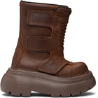 R13 Brown Chunky Racing Boots
