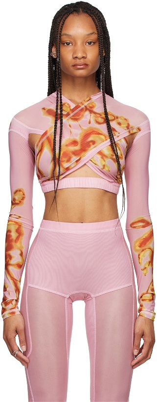 Photo: Charlotte Knowles SSENSE Exclusive Pink Anti Cross Over Bustier Blouse
