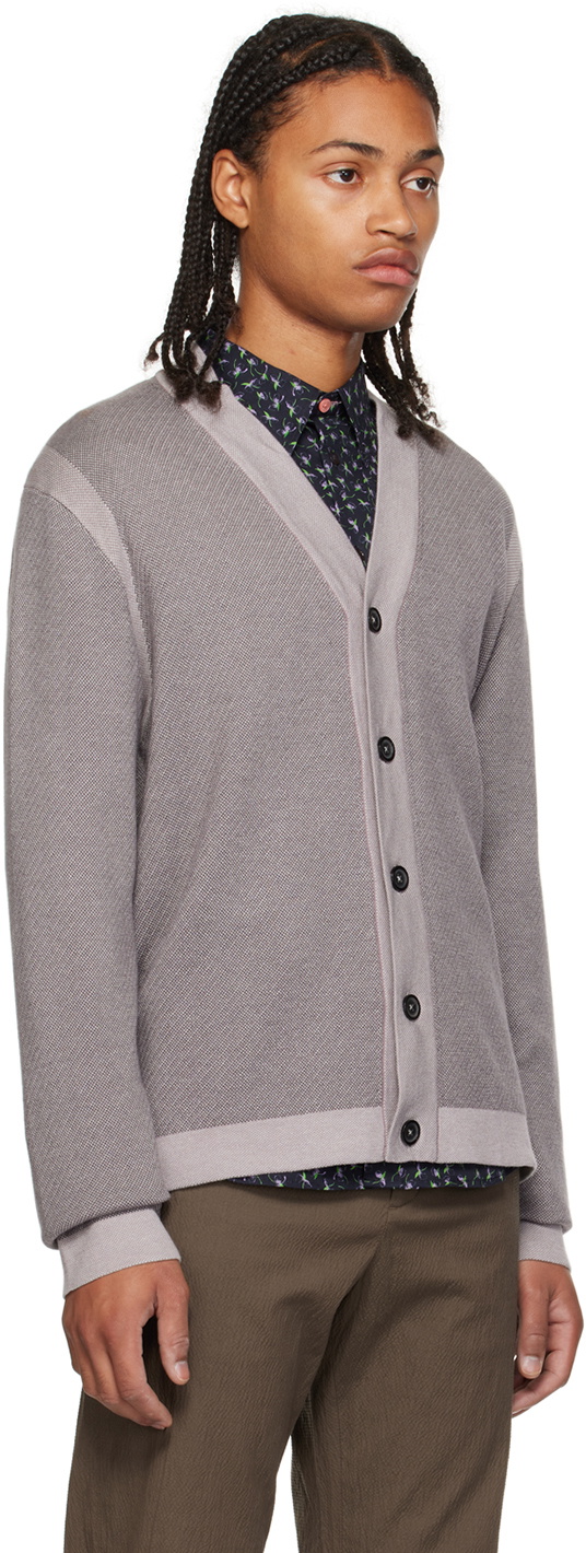PS by Paul Smith Purple Broad Stripe Zebra Cardigan