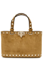 Valentino Rockstud Mini Suede Tote bag - Beige - One Size