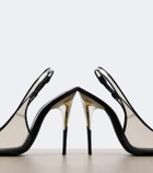 Saint Laurent Sibyl embellished TPU slingback pumps