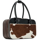 Marni Black & Brown Small Cow Print Bowling Bag