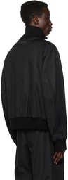 MM6 Maison Margiela Black Zip Bomber Jacket