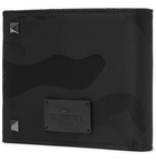 Valentino - Valentino Garavani Camouflage-Jacquard Shell and Leather Billfold Wallet - Men - Black