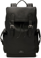 Polo Ralph Lauren Black Pebbled Leather Backpack