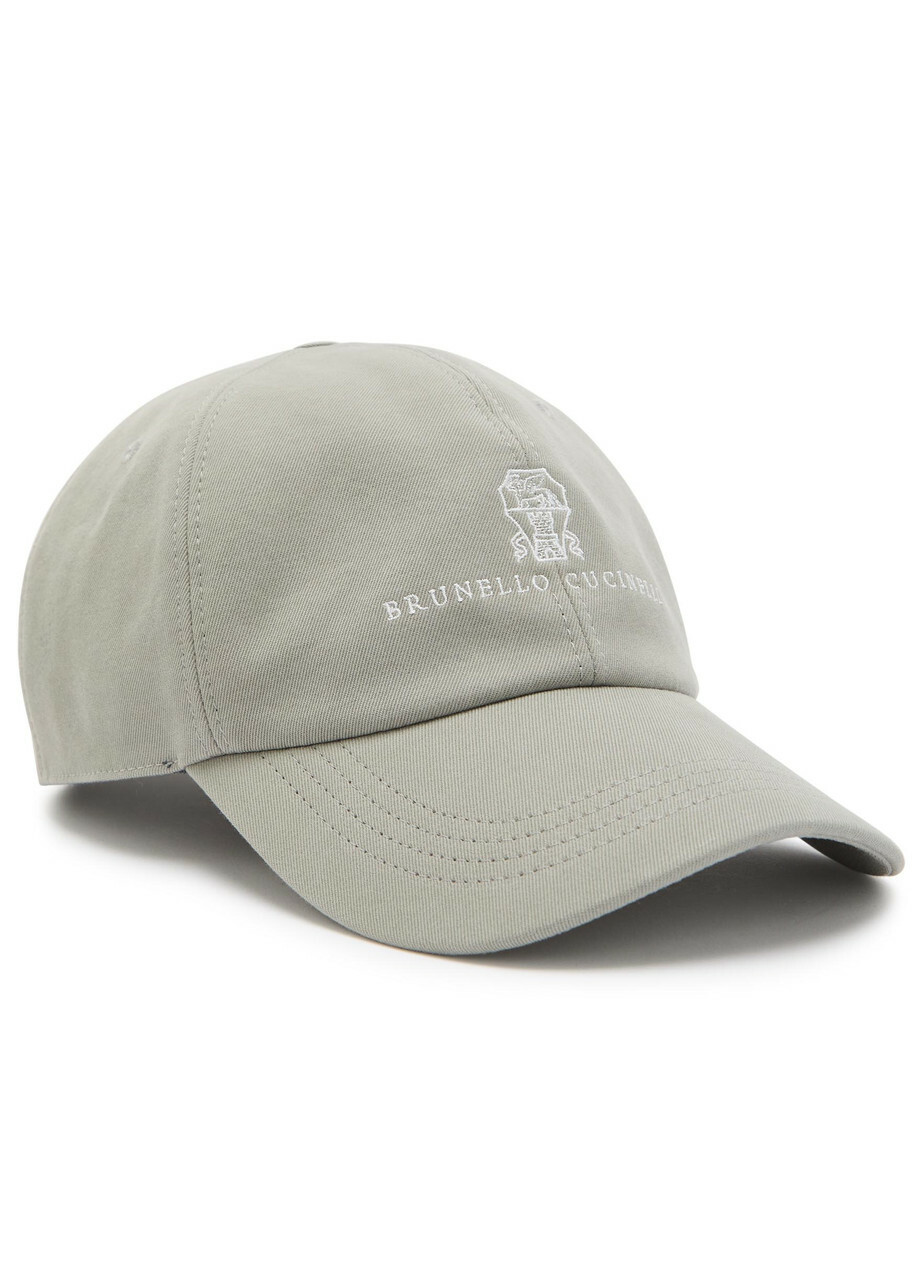 Brunello Cucinelli Logo-embroidered Cotton cap Khaki