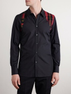 McQueen - Panelled Cotton Shirt - Black