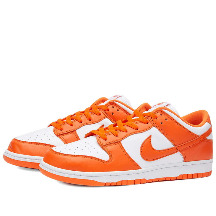 Photo: Nike Men's Dunk Low SP Sneakers in White/Orange Blaze