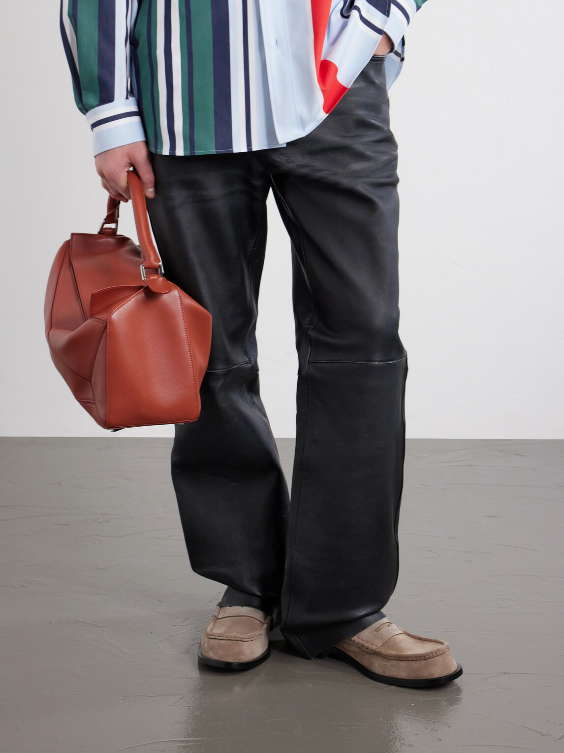 LOEWE - Bobine Logo-Debossed Suede Loafers - Brown