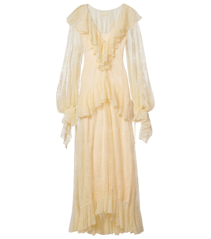 Photo: De La Vali Esen ruffled lace maxi dress