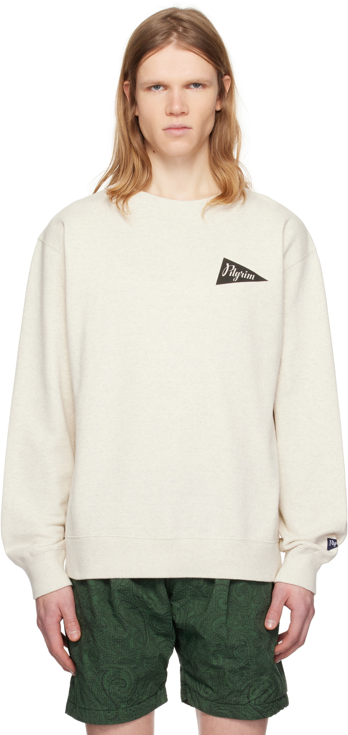 Pilgrim Surf + Supply Off-White Team Crew Sweatshirt