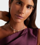 Kamyen Twin Heart 18kt white gold and enamel choker with diamonds