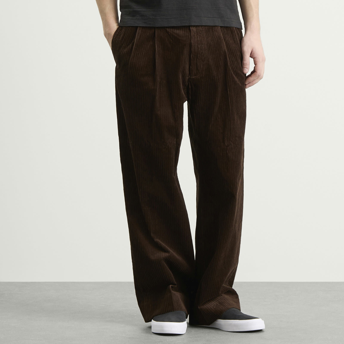Human Made Men's Corduroy Pleated Trousers in Brown