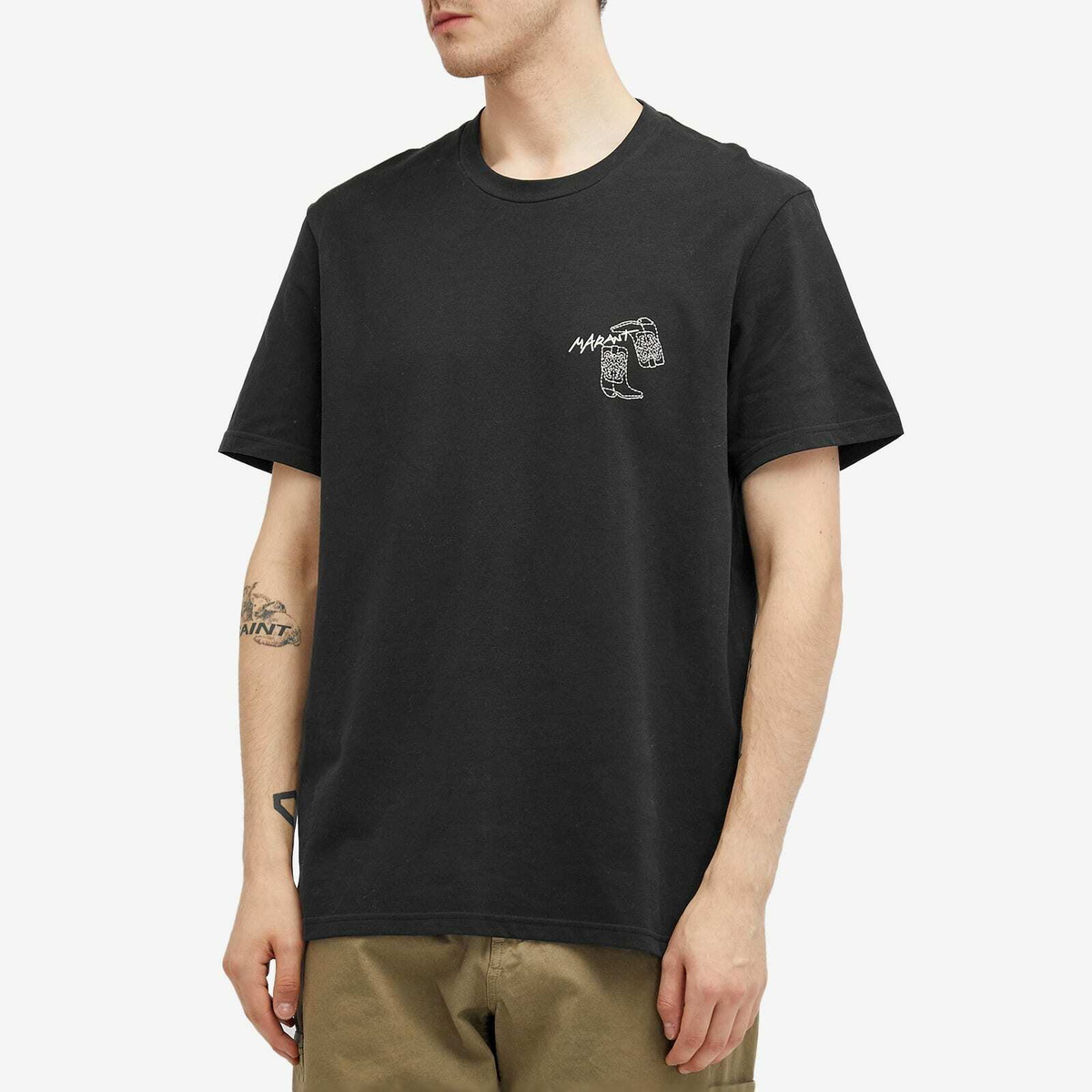 【関税込み】Isabel Marant ブラック Honore Tシャツ HONORE T-SHIRT Man black | ISABEL MARANT Official online store