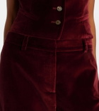 Etro Mid-rise cotton velvet flared pants