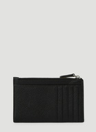 Cash Zip-Fastening Card Holder in Black