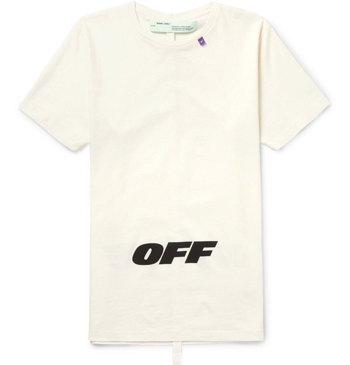 Photo: Off-White - Slim-Fit Printed Cotton-Jersey T-Shirt - Men - Off-white