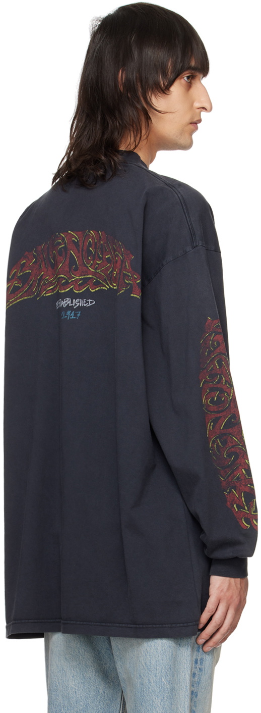 Balenciaga Black Offshore Long Sleeve T-Shirt Balenciaga Balenciaga Black Offshore Long Sleeve T-Shirt Balenciaga