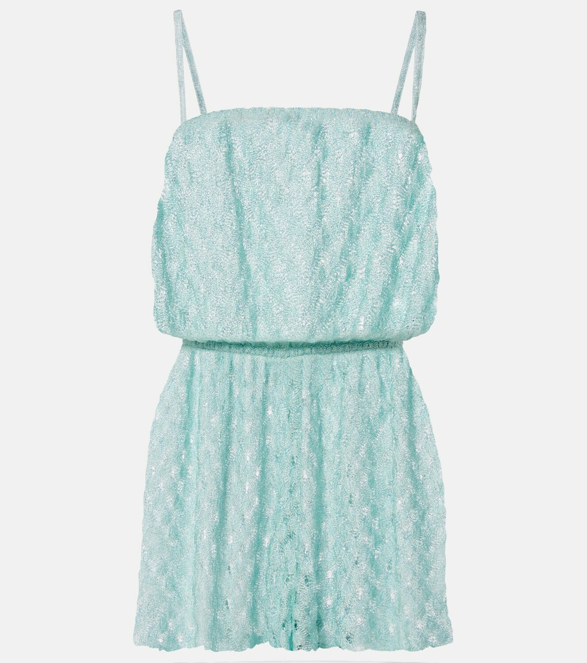 Missoni Open-knit lamé romper