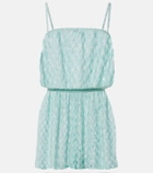 Missoni Open-knit lamé romper